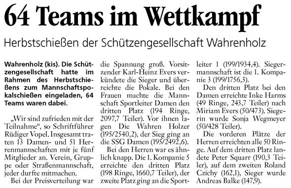 Bericht der Aller-Zeitung vom 11.11.2011 - Seite 22
