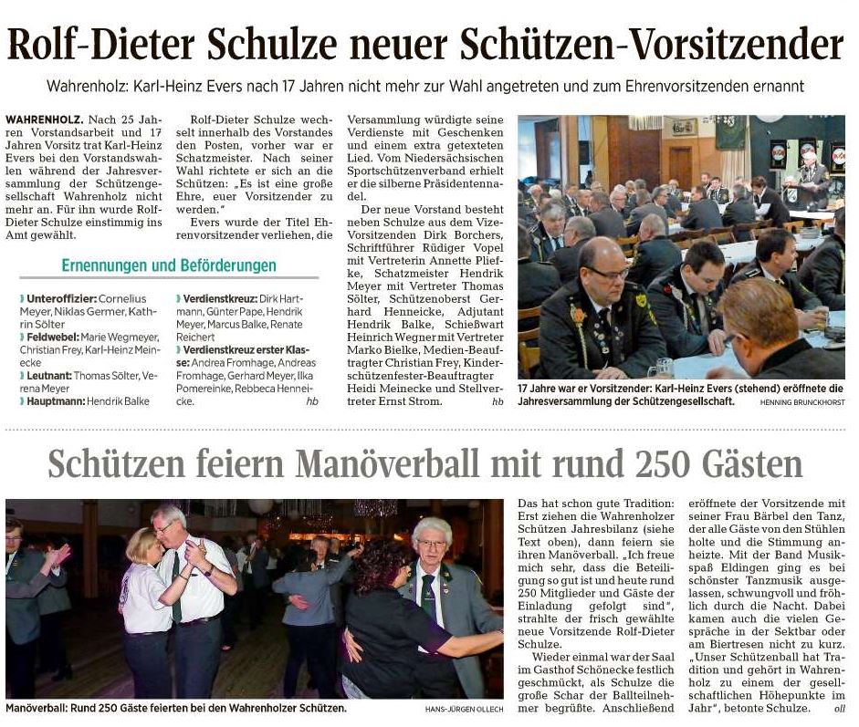 Bericht der Aller-Zeitung vom 25.01.2018