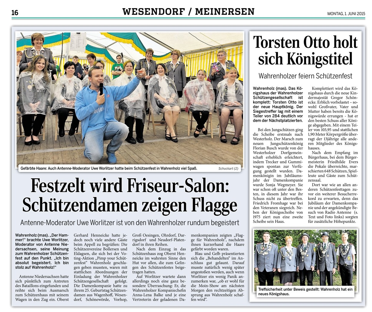 Bericht Aller-Zeitung vom 01.06.2015
