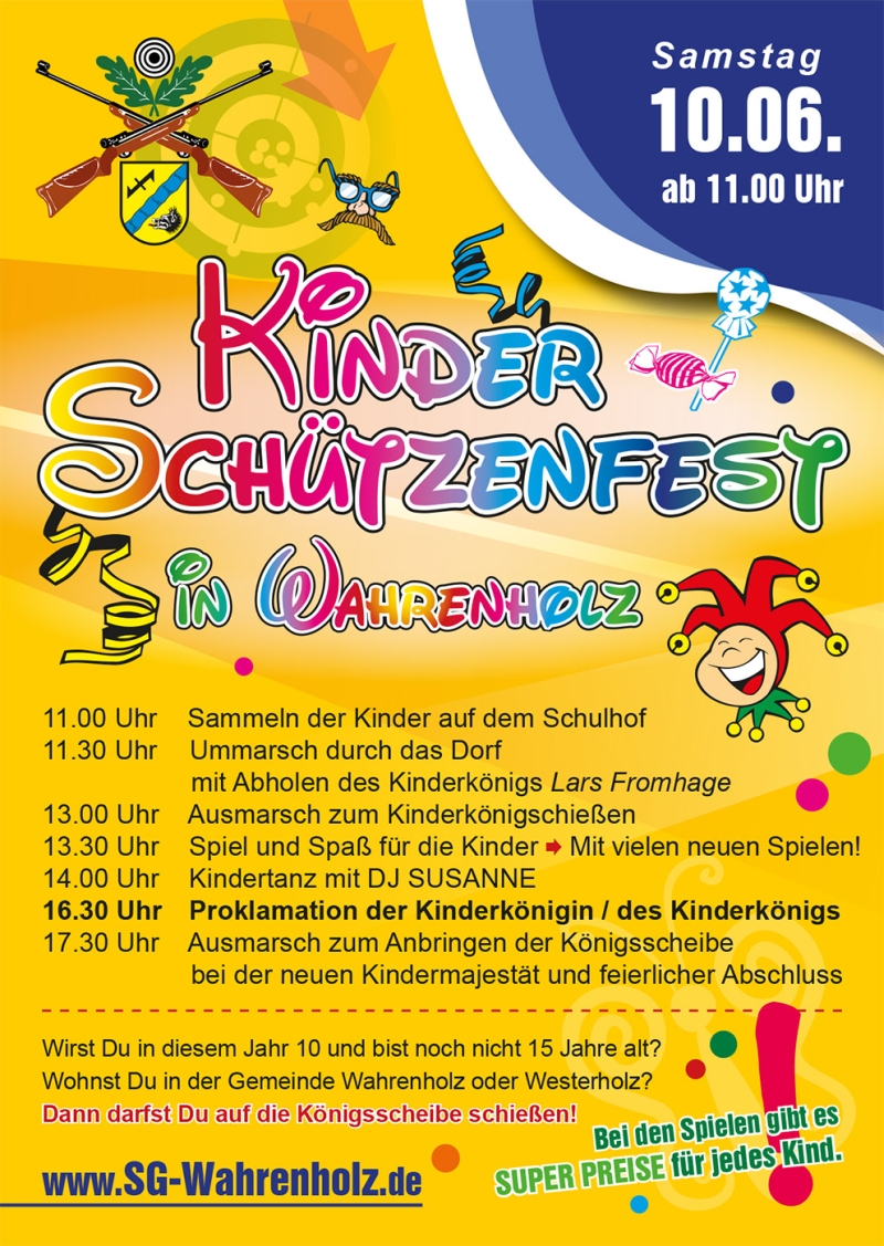 Flyer Wahrenholzer Kinderschützenfest 10. Juni 2017