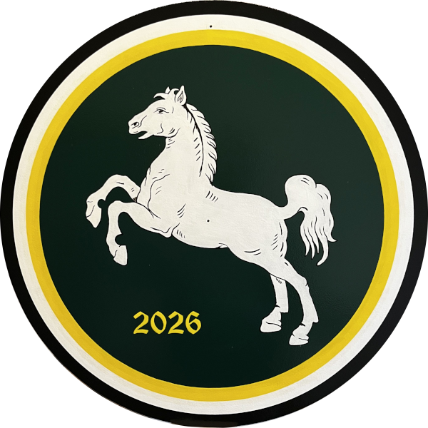 Veteranenkönigsscheibe 2026 - gemalt von Kerstin Schmolke Veteranenkönigsscheibe 2026
