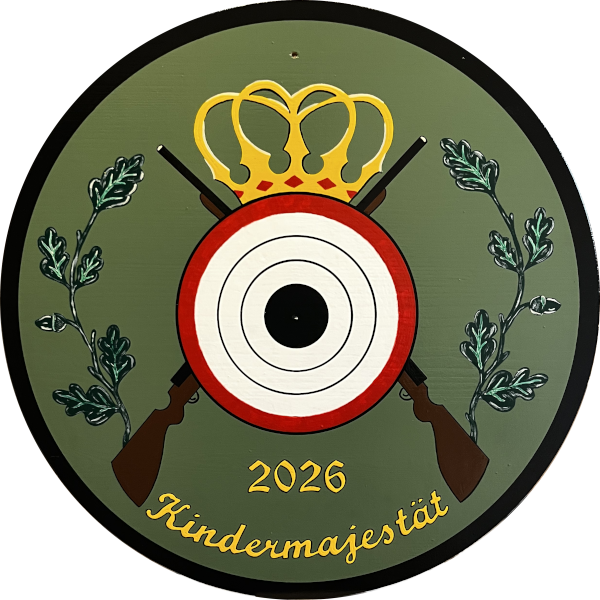 Scheibe der Kindermajestät 2026 - gemalt von Kerstin Schmolke Scheibe der Kindermajestät 2026
